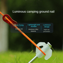 5pcs Luminous Ground Nails Fluorescent Wind Rope Nails For Camping Tent