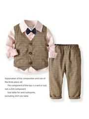 Baby Toddler Boys Gentleman Bowtie Outfits Long Sleeve Suit
