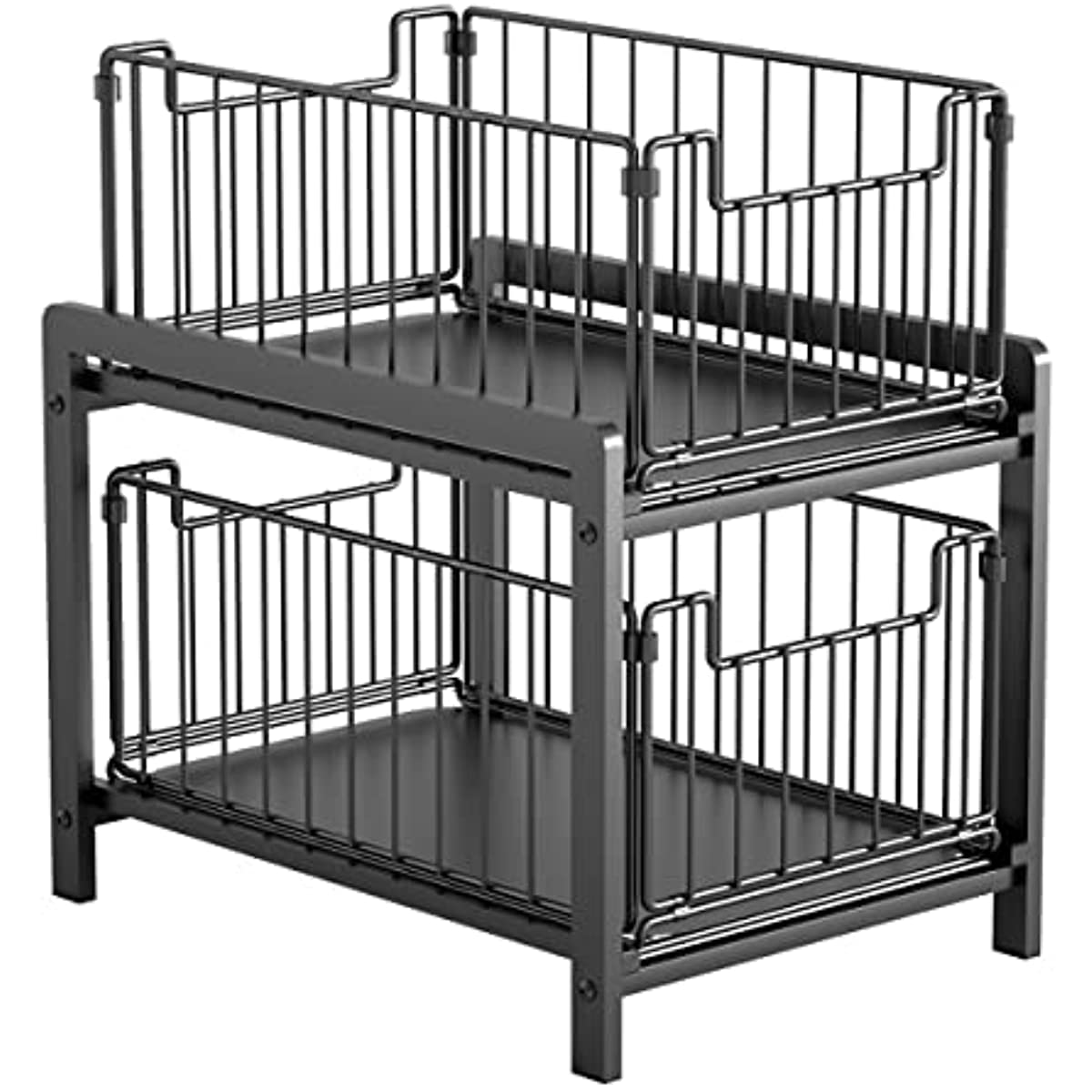 2 Tier Under Sink Cabinets Organizer Sliding Storage Drawer