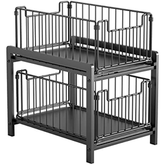 2 Tier Under Sink Cabinets Organizer Sliding Storage Drawer