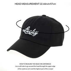 Cotton Baseball Cap Unisex LUCKY Embroidery Sun Hat Adjustable Sports Hat