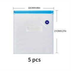 5pcs Reusable Vacuum Sealer Bags Food Storage Household Kitchen Accessories