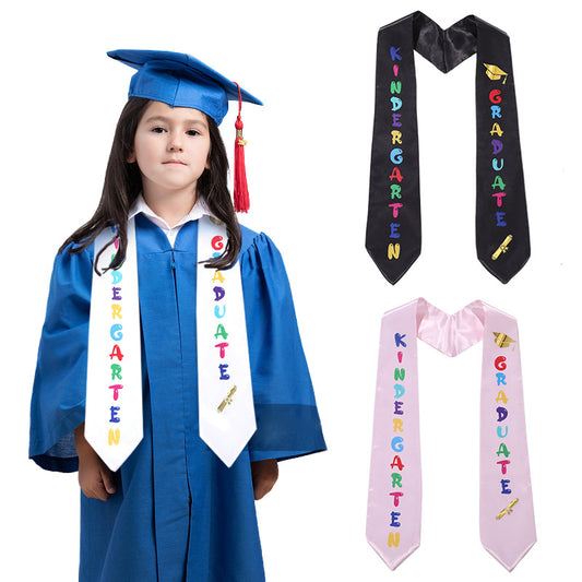 Kids Graduation Ceremony Shoulder Strap Pre-k Honor Award with Double-layer Silk