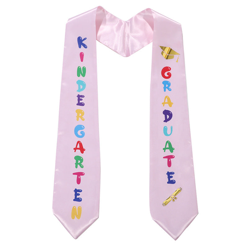 Kids Graduation Ceremony Shoulder Strap Pre-k Honor Award with Double-layer Silk