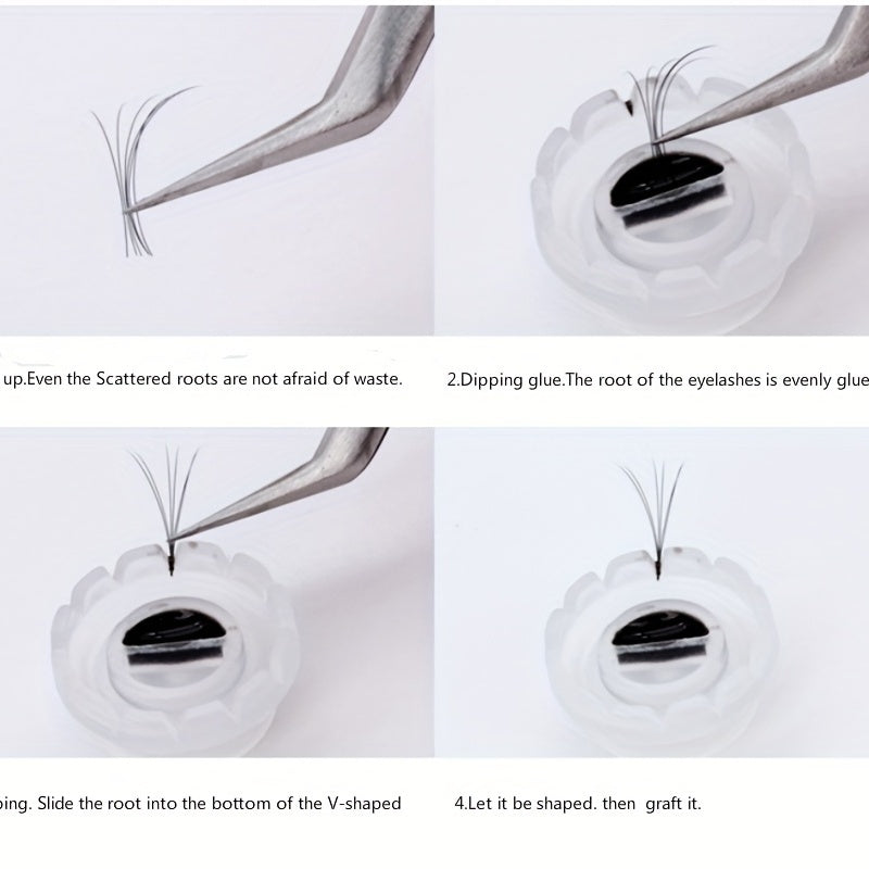 100pcs Eyelash Extension Glue Holder Flower Cups Volume Lashes Fan Blossom Cups