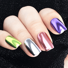 Holographic Nail Powder Metallic Mirror and Bubble Effect