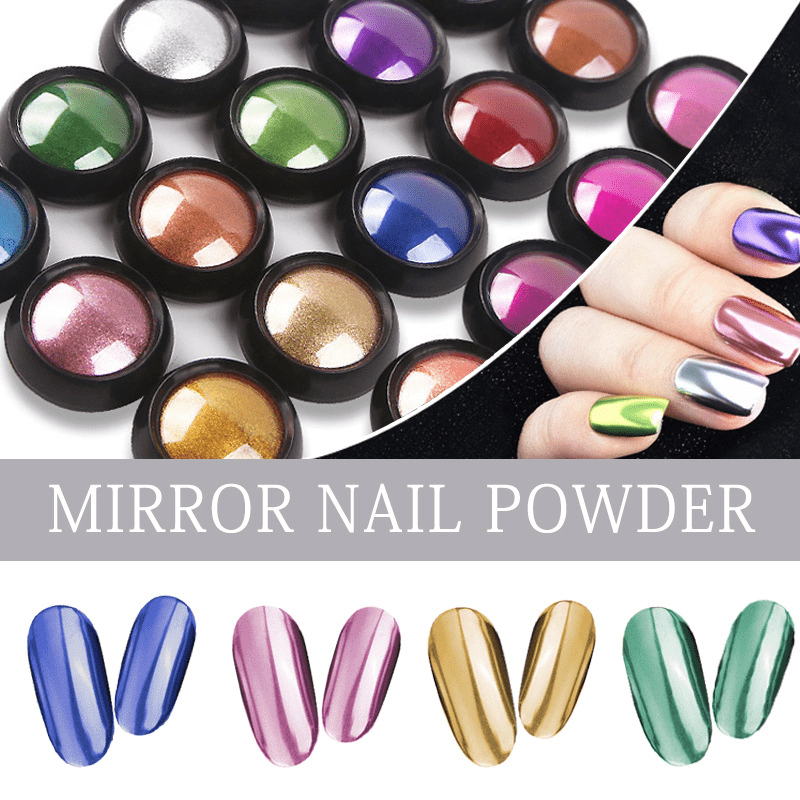 Holographic Nail Powder Metallic Mirror and Bubble Effect