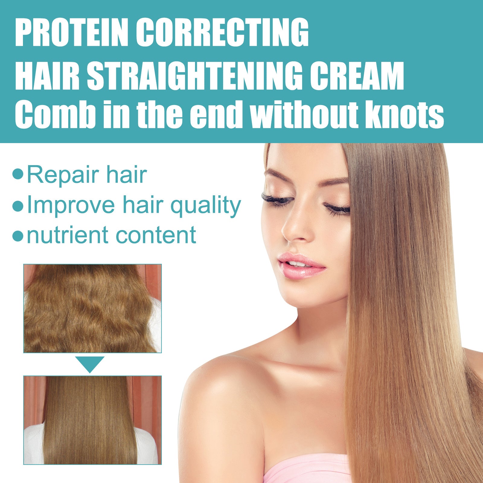 Keratin Hair Straightening Cream for Smooth, Straight Hair