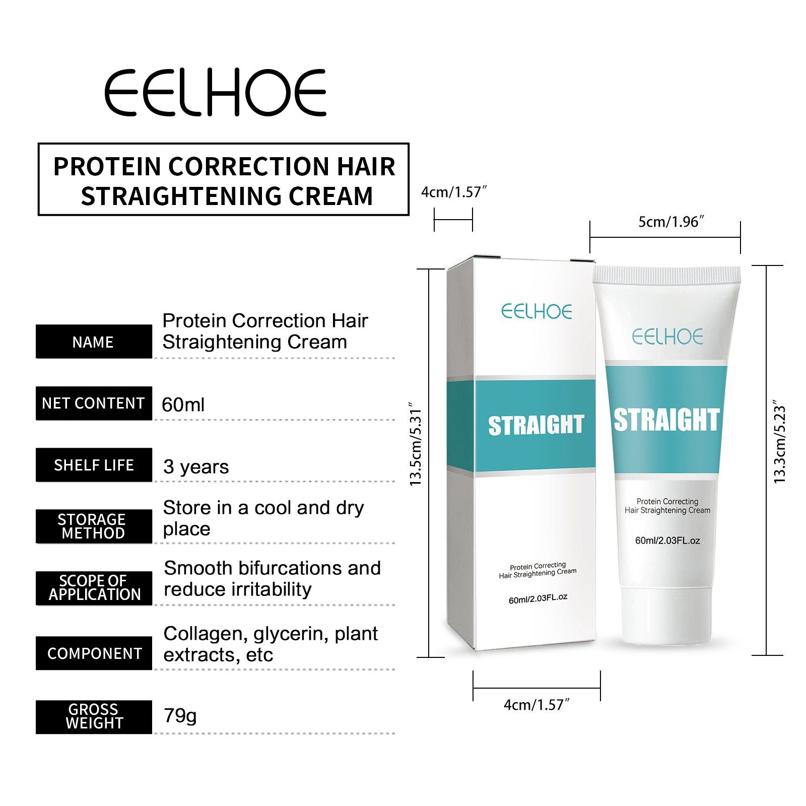 Keratin Hair Straightening Cream for Smooth, Straight Hair