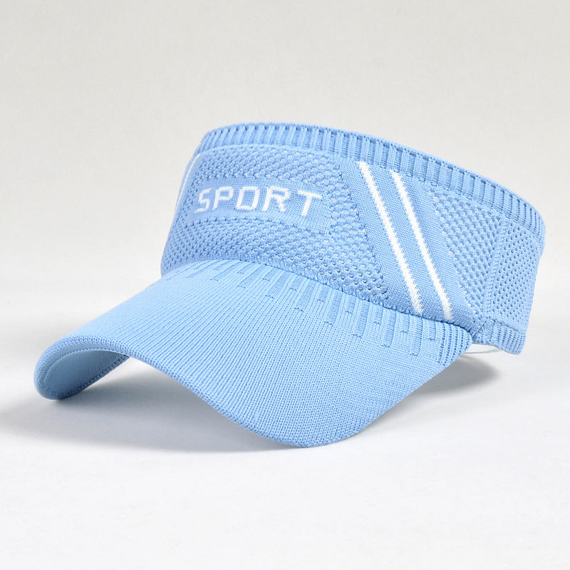 Solid Knitted Visor Hat Sports Sun Hat UV Protection for Women