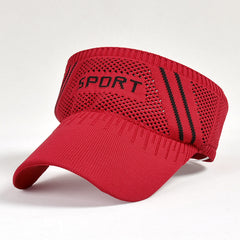Solid Knitted Visor Hat Sports Sun Hat UV Protection for Women