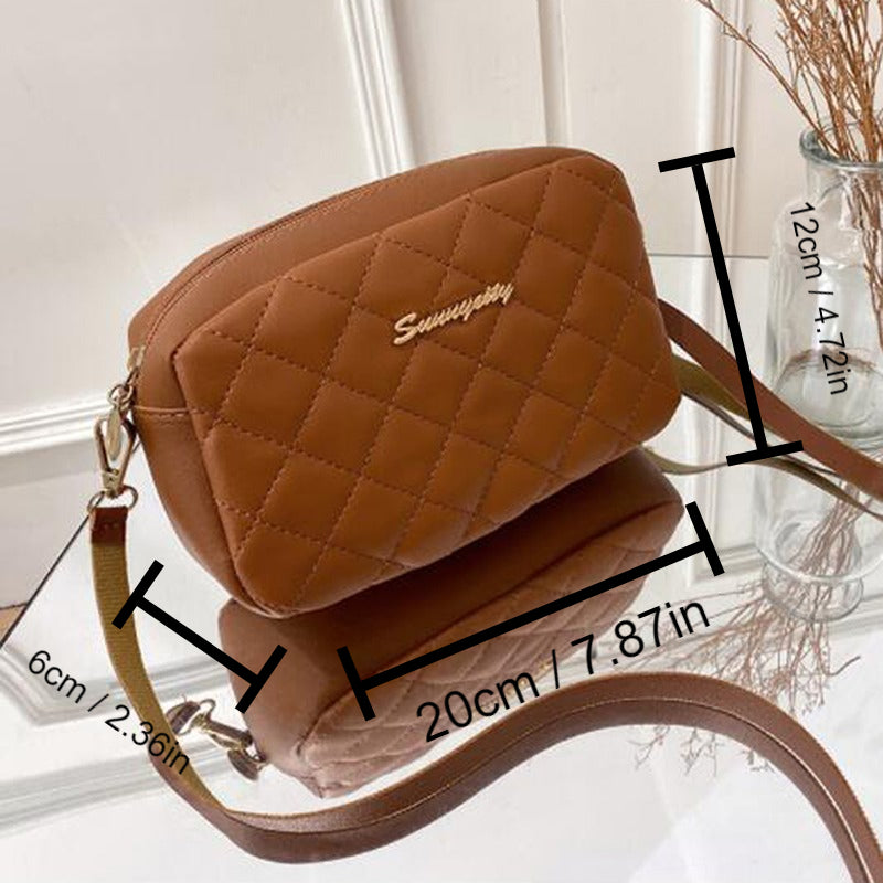 Quilted Crossbody Bag Classic PU Leather Shoulder Handbag