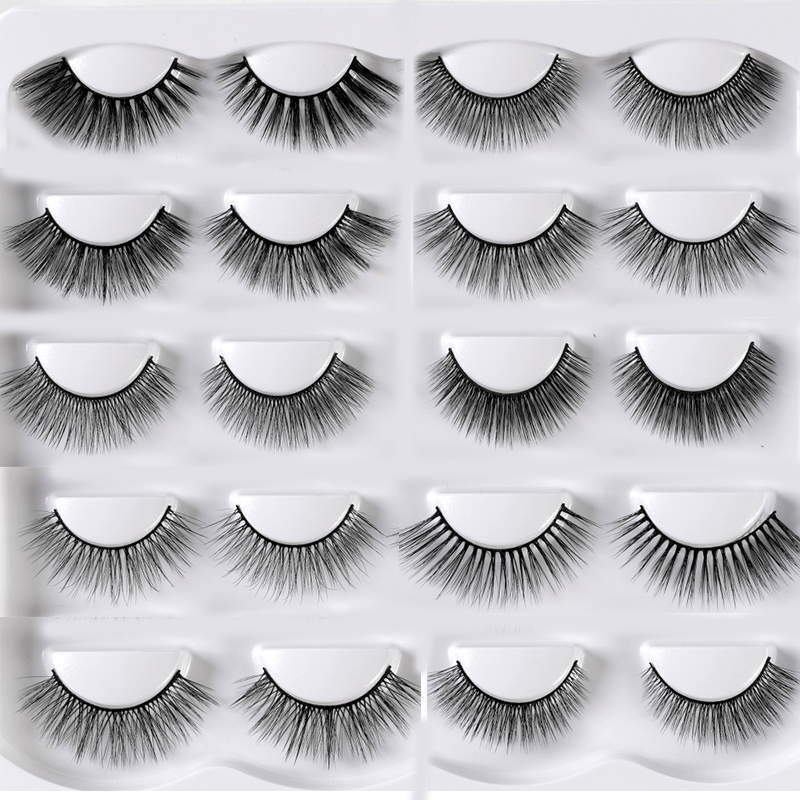 10 Pairs 3D Fluffy False Eyelashes Natural Volume Long Makeup Lash Extension