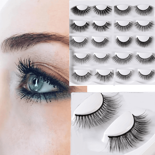 10 Pairs 3D Fluffy False Eyelashes Natural Volume Long Makeup Lash Extension