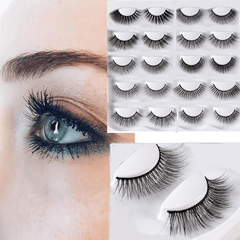 10 Pairs 3D Fluffy False Eyelashes Natural Volume Long Makeup Lash Extension
