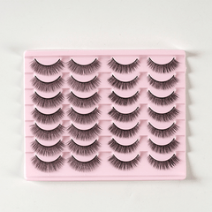 10 Pairs 3D Fluffy False Eyelashes Natural Volume Long Makeup Lash Extension