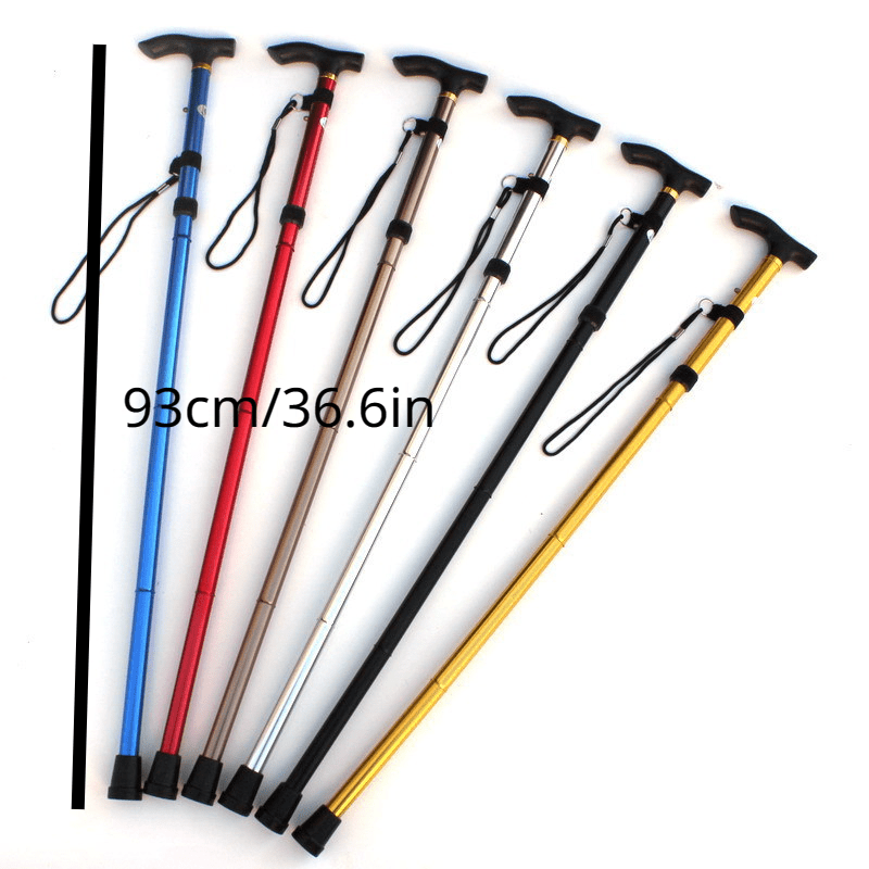Telescopic Aluminum Mountaineering Cane for Elderly, Camping & Hiking