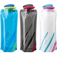 700ml Reusable Sports Bottle for Hiking Foldable Water Bag