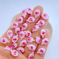 10pcs Mini Fruit Popsicle Resin Flatback Ornaments for Crafts