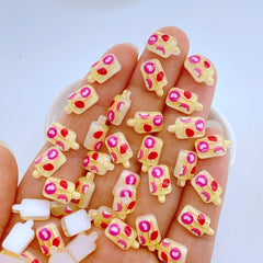 10pcs Mini Fruit Popsicle Resin Flatback Ornaments for Crafts