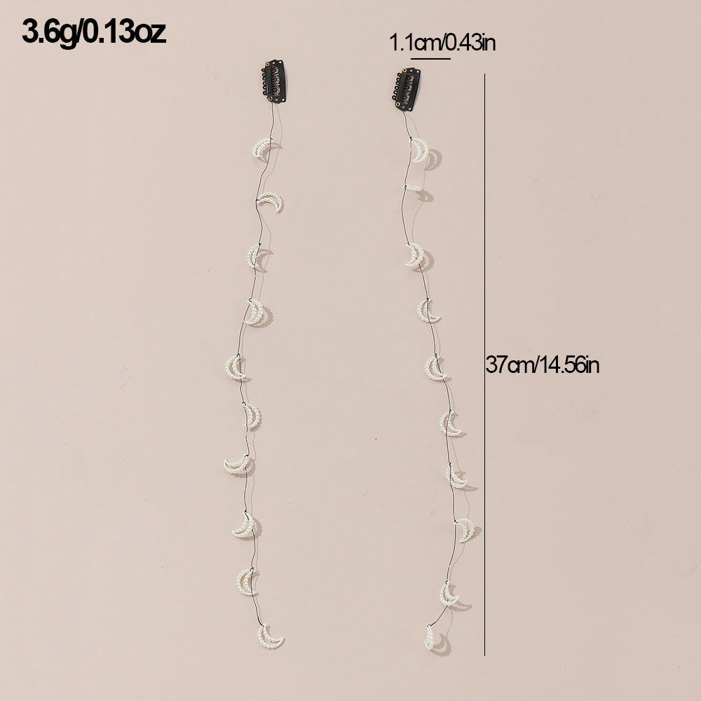 2pcs Star Pendant Hair Chain Sweet Hair Accessories