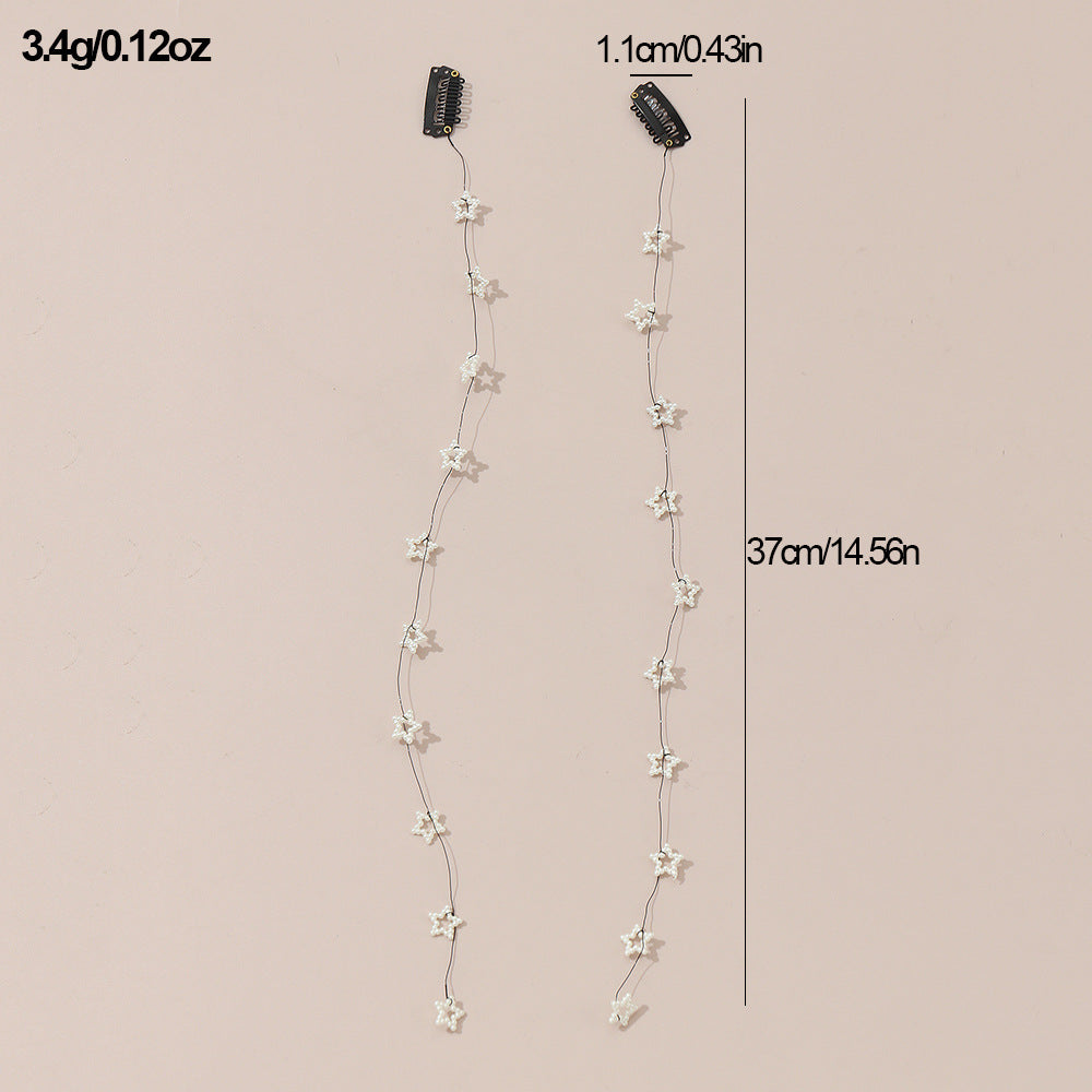 2pcs Star Pendant Hair Chain Sweet Hair Accessories