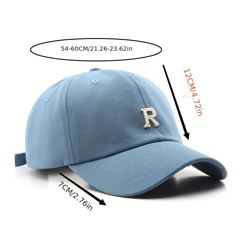 Unisex Adjustable Letter Patched Baseball Cap Sun Protection Hat