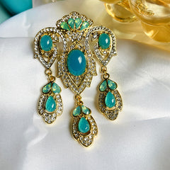 Medieval Court Style Crystal Brooch Scarf Buckle Cheongsam Accessories