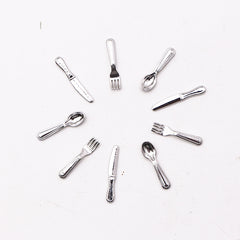 1/12 Dollhouse Cutlery Set Plastic Tableware Utensils Halloween Decoration