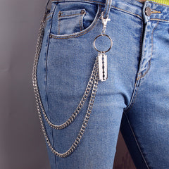 Single Three Layer Belt Key Chain Waist Chain Punk Hip Hop Pants Jeans