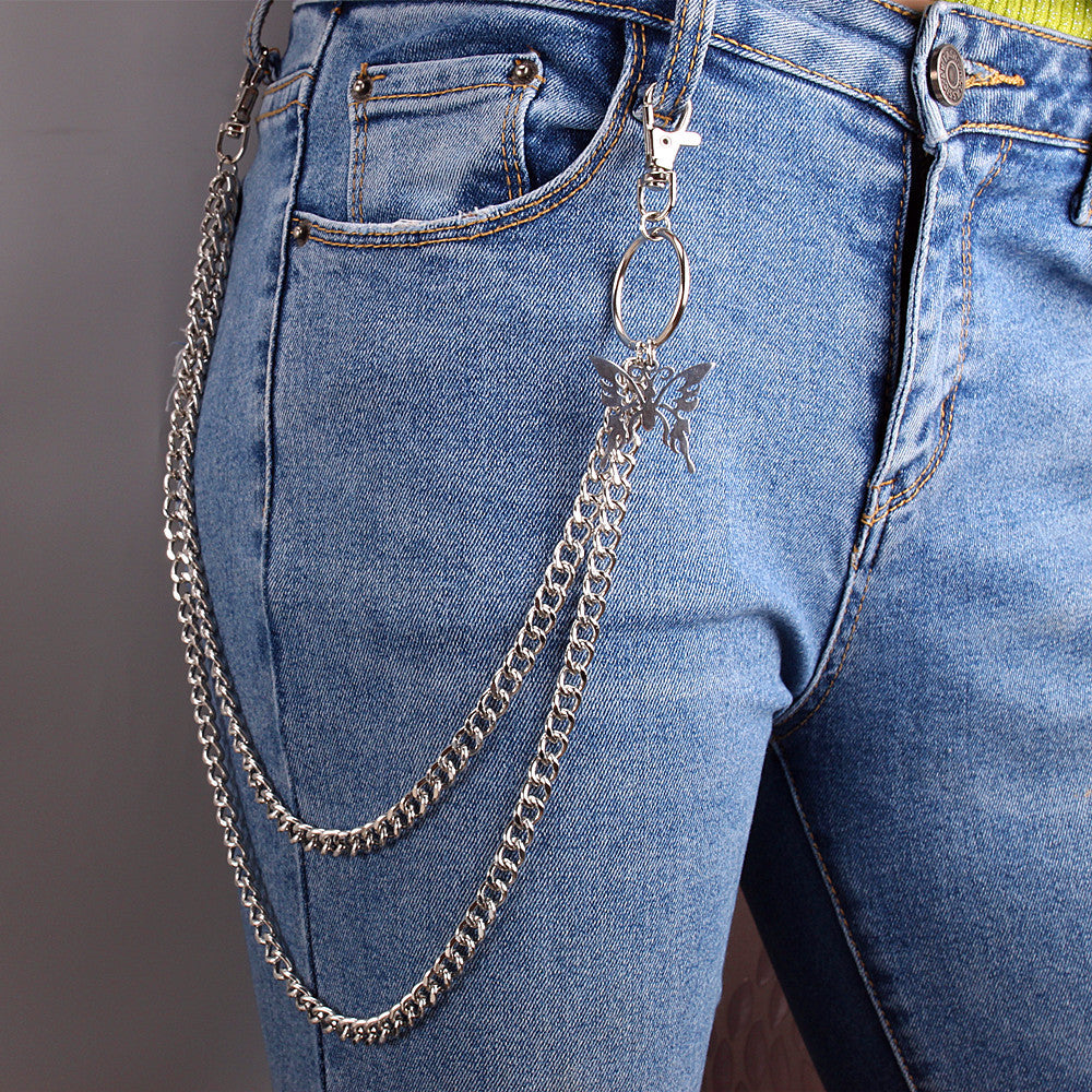 Single Three Layer Belt Key Chain Waist Chain Punk Hip Hop Pants Jeans