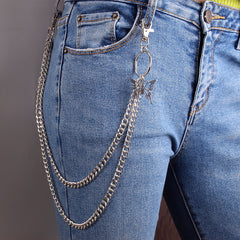 Single Three Layer Belt Key Chain Waist Chain Punk Hip Hop Pants Jeans