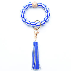 Independence Beaded Keychain Flap Bracelet Tassel Pendant