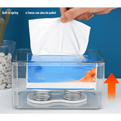 Spring Support Tissue Box Plastic Automatic Draw Tissue Box
