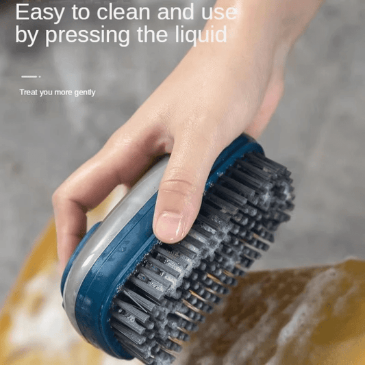 Efficient Cleaning Brush w/ Soap Dispenser for Shoes and Laundry Soft Bristles