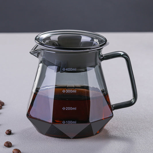 Gray Artificial Diamond Coffee Maker With Walnut Wood Holder