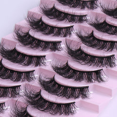 10 Pairs Fluffy 3D Faux Mink Lashes - Daily & Party Use