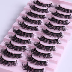 10 Pairs Fluffy 3D Faux Mink Lashes - Daily & Party Use