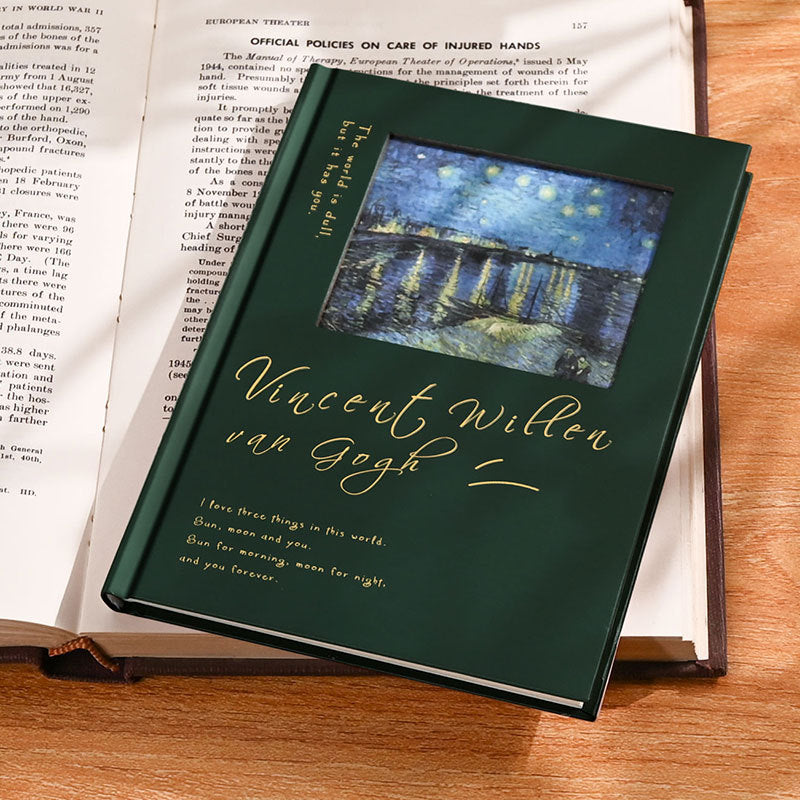 Retro Notebook Horizontal Line Page Hollow Hardbound Book