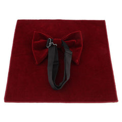 Men's Velvet Bowtie & Pocket Square Set for Wedding/Formal Event