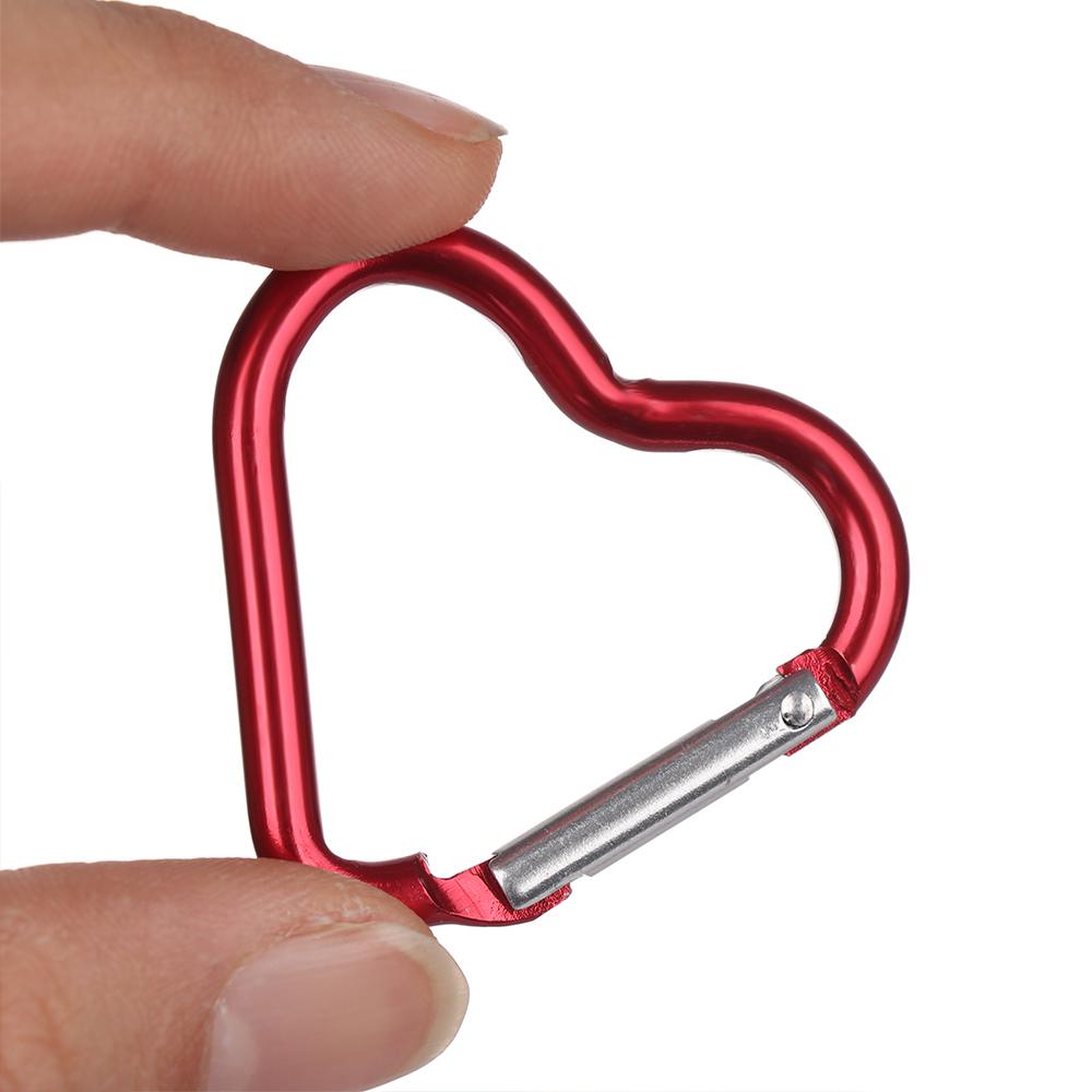 3pcs Heart-Shaped Carabiner Keychain for Outdoor Adventures