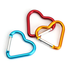 3pcs Heart-Shaped Carabiner Keychain for Outdoor Adventures