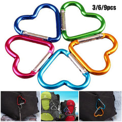 3pcs Heart-Shaped Carabiner Keychain for Outdoor Adventures