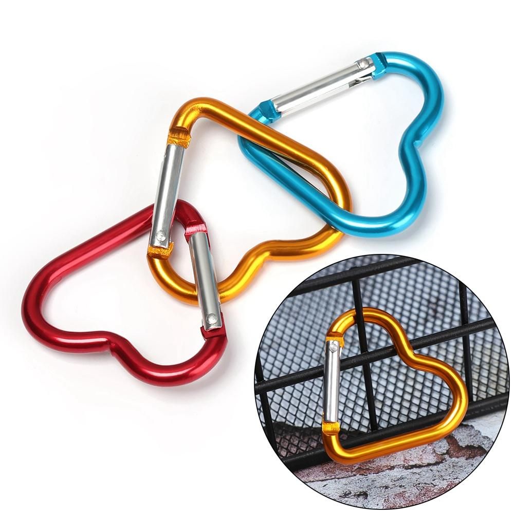 3pcs Heart-Shaped Carabiner Keychain for Outdoor Adventures