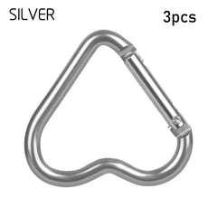 3pcs Heart-Shaped Carabiner Keychain for Outdoor Adventures