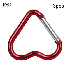 3pcs Heart-Shaped Carabiner Keychain for Outdoor Adventures