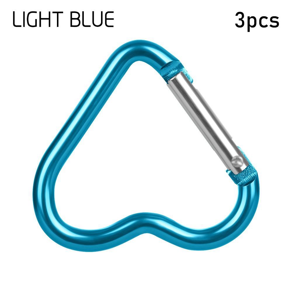 3pcs Heart-Shaped Carabiner Keychain for Outdoor Adventures