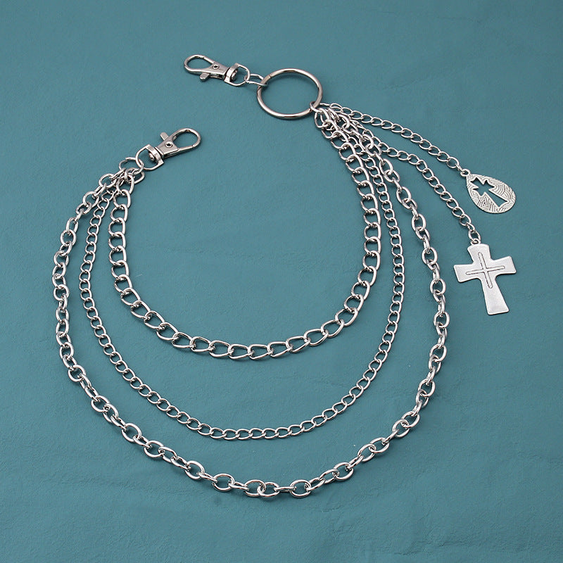 Alloy Cross Pendant Chain Hip Hop Accessory for Men