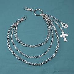 Alloy Cross Pendant Chain Hip Hop Accessory for Men