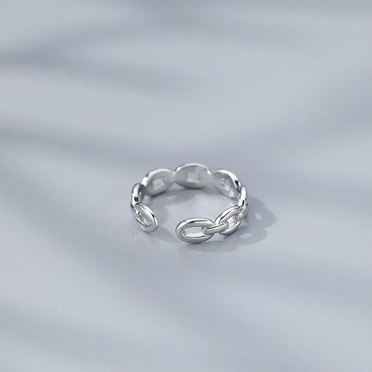 925 Silver Chain Open Ring & Fashion Jewelry for Women Girls